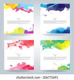 color water background colour splash layout vector poster design kid set of shiny multicolor vector watercolor background valuable for any project where a platter of color makes the difference color w