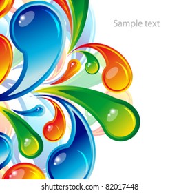 Color water drops design. Vector background.