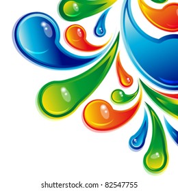 Color water drops design. Vector background.