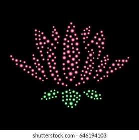 Color water lily, consists of sparkles