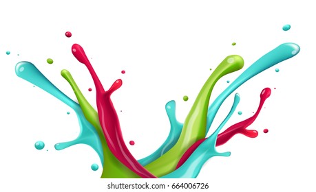 Color Water Splash On White Background. EPS10 Vector