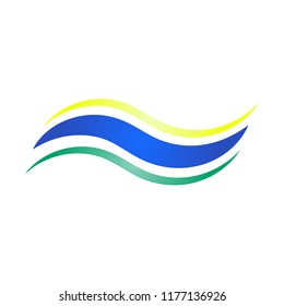  Color Water Wave Logo Pattern Vector Illustration Design