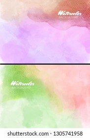 Color watercolor background set. abstract watercolour vector illustration