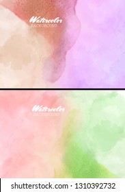 Color watercolor background set. abstract watercolour vector illustration
