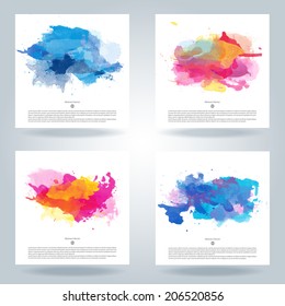 color watercolor background splash graphic poster fun brush abstract logo series of shiny colourful vector watercolour background beneficial for any project where a platter of color makes the differen