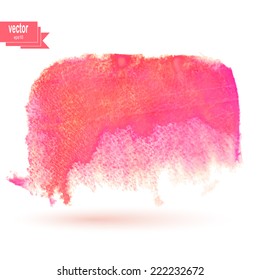 Color watercolor blotch. Vector illustration. Watercolor red design element.