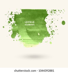 Color watercolor hand drawn isolated wash spot on white background for text design, web. Abstract cold colour brush paint paper grain texture. Sample element for wallpaper, label. Vector illustration.