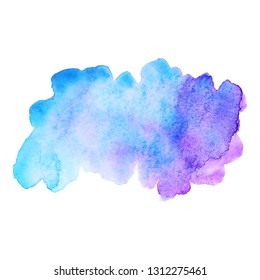 Color watercolor splash on white background. Abstract watercolor background. Vector illustration