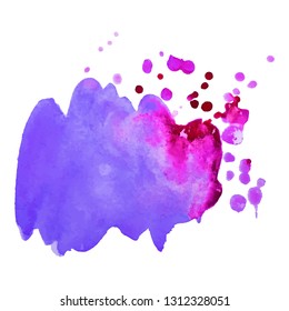 Color watercolor splash on white background. Abstract watercolor background. Vector illustration