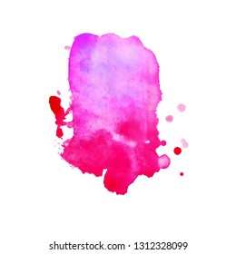 Color watercolor splash on white background. Abstract watercolor background. Vector illustration