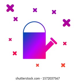 Color Watering can icon isolated on white background. Irrigation symbol. Gradient random dynamic shapes. Vector Illustration