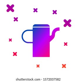 Color Watering can icon isolated on white background. Irrigation symbol. Gradient random dynamic shapes. Vector Illustration
