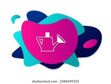 Color Watering can icon isolated on white background. Irrigation symbol. Abstract banner with liquid shapes. Vector