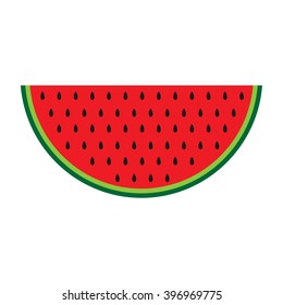Color Watermelon flat icon isolated on background. Trendy Simple vector symbol for web site design or button to mobile app. Logo illustration.