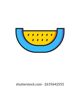 Color Watermelon icon isolated on white background. Flat filled outline style with shadow. Vector
