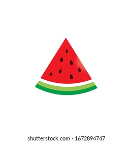 Color watermelon slice isolated on white background vector illustration