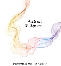 Color wave background. Abstract wavy design element. Transparent vector wave flow.
