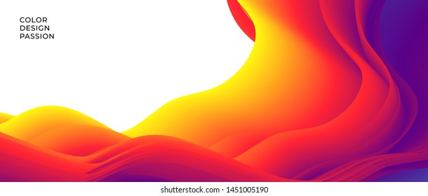 Color wave flow background. Abstract liquid colour motion with a fluid lines and a smooth gradient. Eps10