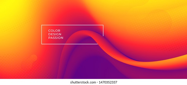 Color wave flow background. Abstract liquid colour motion with a fluid lines and a smooth gradient. Eps10