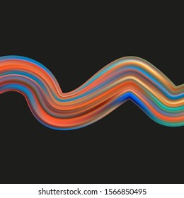 
color wave on a black background vector abstraction