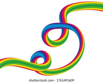 Color wave on a black background. wavy liquid wave. Abstract vector background