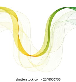 Color wave pattern. Vector background. Abstract lines isolated on white. Decor element.