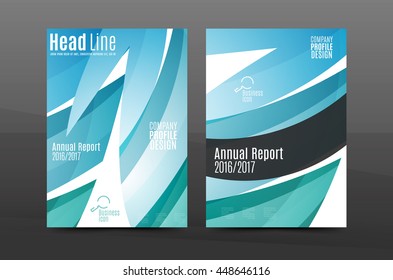 Color waves abstract background geometric A4 business print template. Brochure or annual report cover, vector business flyer layout, geometric abstract poster, identity illustration