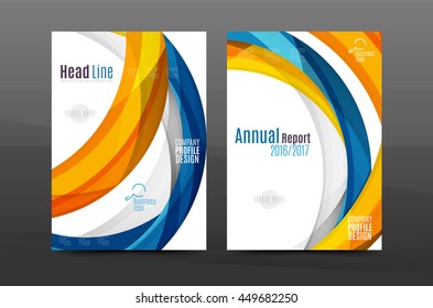 Ondas de cor fundo abstrato geométrico A4 modelo de impressão de negócios. Brochura ou relatório anual capa, vetor business flyer layout, geometric abstract poster, ilustração de identidade