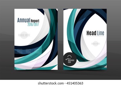 Ondas de cor fundo abstrato geométrico A4 modelo de impressão de negócios. Brochura ou relatório anual capa, vetor business flyer layout, geometric abstract poster, ilustração de identidade