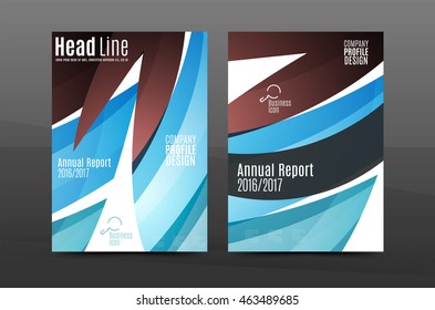 Plantilla de impresión empresarial A4 de fondo abstracto con ondas de color. Portada de folletos o informes anuales, disposición del volante de actividades vectoriales, afiche abstracto geométrico, ilustración de identidad