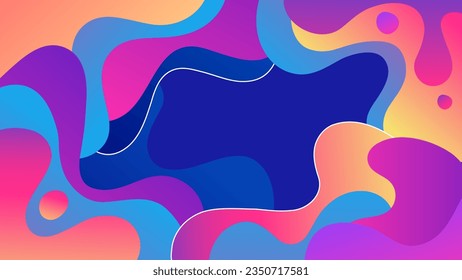 Fondo de las ondas de color. Resumen de formas líquidas fluidas. Encendidos de colores dinámicos. Gradiente de color vibrante. Ilustración vectorial.
