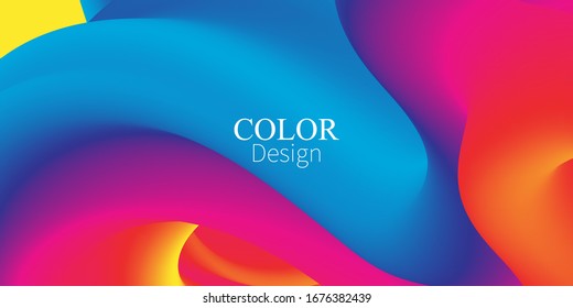 Color Waves Background. Fluid Flow. Ink Splash. Abstract Flow. Vibrant Color. Trendy Poster. Colorful Gradient. Ink In Water. 3d Wave. Liquid Shape. Flow Wave.