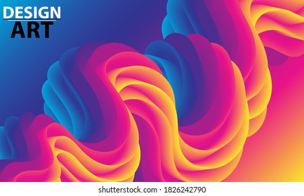 Color Waves Background. Fluid Poster. Abstract Flow. Vibrant Color. Trendy Poster. Colorful Gradient. 3d Fluid Wave. Liquid Shape. Flow Wave.