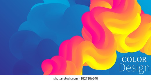 Color Waves Background. Fluid Poster. Ink Splash. Liquid Color. Fluid Shape. Abstract Flow. Vibrant Color. Trendy Poster. Colorful Gradient. 3d Wave.