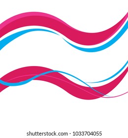 Color waves with brush style. Pink , blue wavy Wave lines banner. Abstract wavy stripes on a white background isolated. Creative line art. Vector illustration EPS 10. Design elements for web design.
