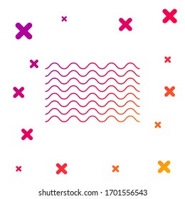 Color Waves icon isolated on white background. Gradient random dynamic shapes. Vector Illustration