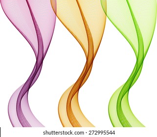 Color waves isolated on white