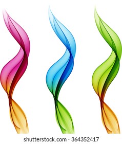 Color waves isolated on white