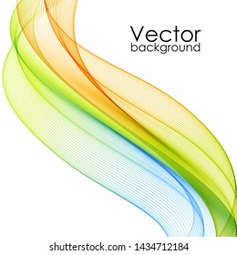Color waves on white background