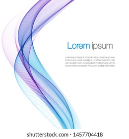 Color waves on white background