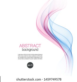 Color waves on white background