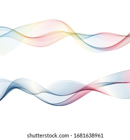 
COLOR WAVES ON WHITE BACKGROUND VECTOR ABSTRACTION