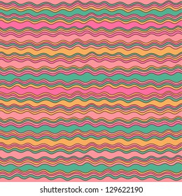 Color waves. Seamless stylish hand drawn pattern. Vector illustration