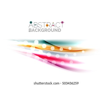 Color wavy lines with light shiny effects. Abstract background template with blank space