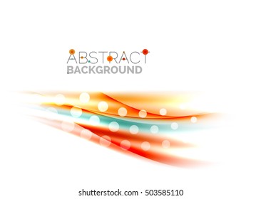 Color wavy lines with light shiny effects. Abstract background template with blank space