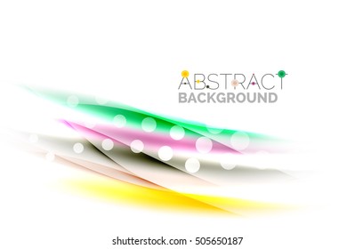 Color wavy lines with light shiny effects. Abstract background template with blank space