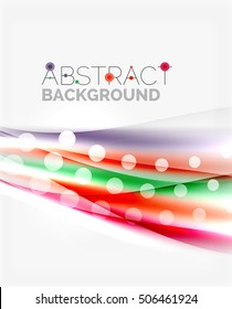 Color wavy lines with light shiny effects. Abstract background template with blank space