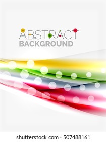Color wavy lines with light shiny effects. Abstract background template with blank space