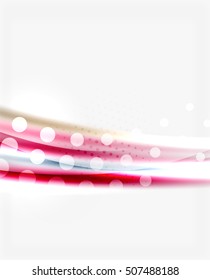 Color wavy lines with light shiny effects. Abstract background template with blank space