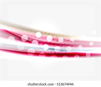 Color wavy lines with light shiny effects. Abstract background template with blank space